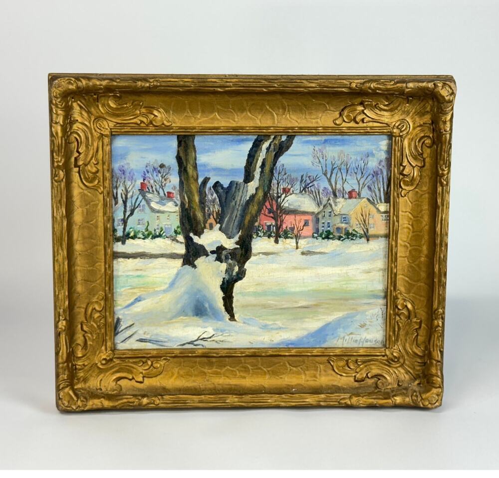 Millie Housel 1887-1970 New Hope PA Oil Painting "A Home in Bucks County" Framed